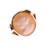 Edwardian 15ct gold shell cameo ring