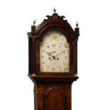 Late George III mahogany cased 8-day painted dial longcase clock