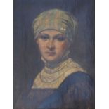 Follower of Paul Thurmann, (1834-1908) - Oil on canvas - Study of the head of a girl