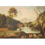 Late 18th Century - Oil on canvas - Cattle in landscape