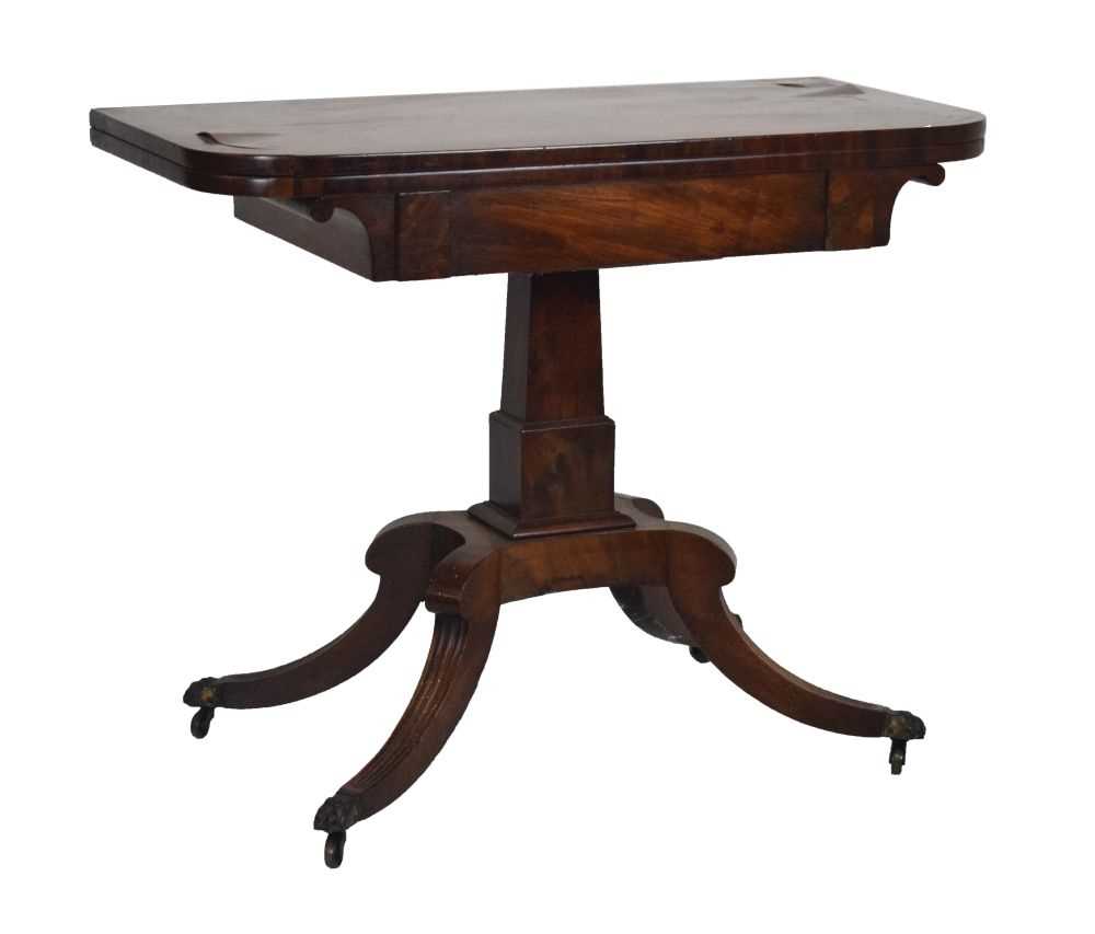 George IV mahogany fold-over card table