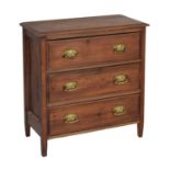 Small chest of three long drawers