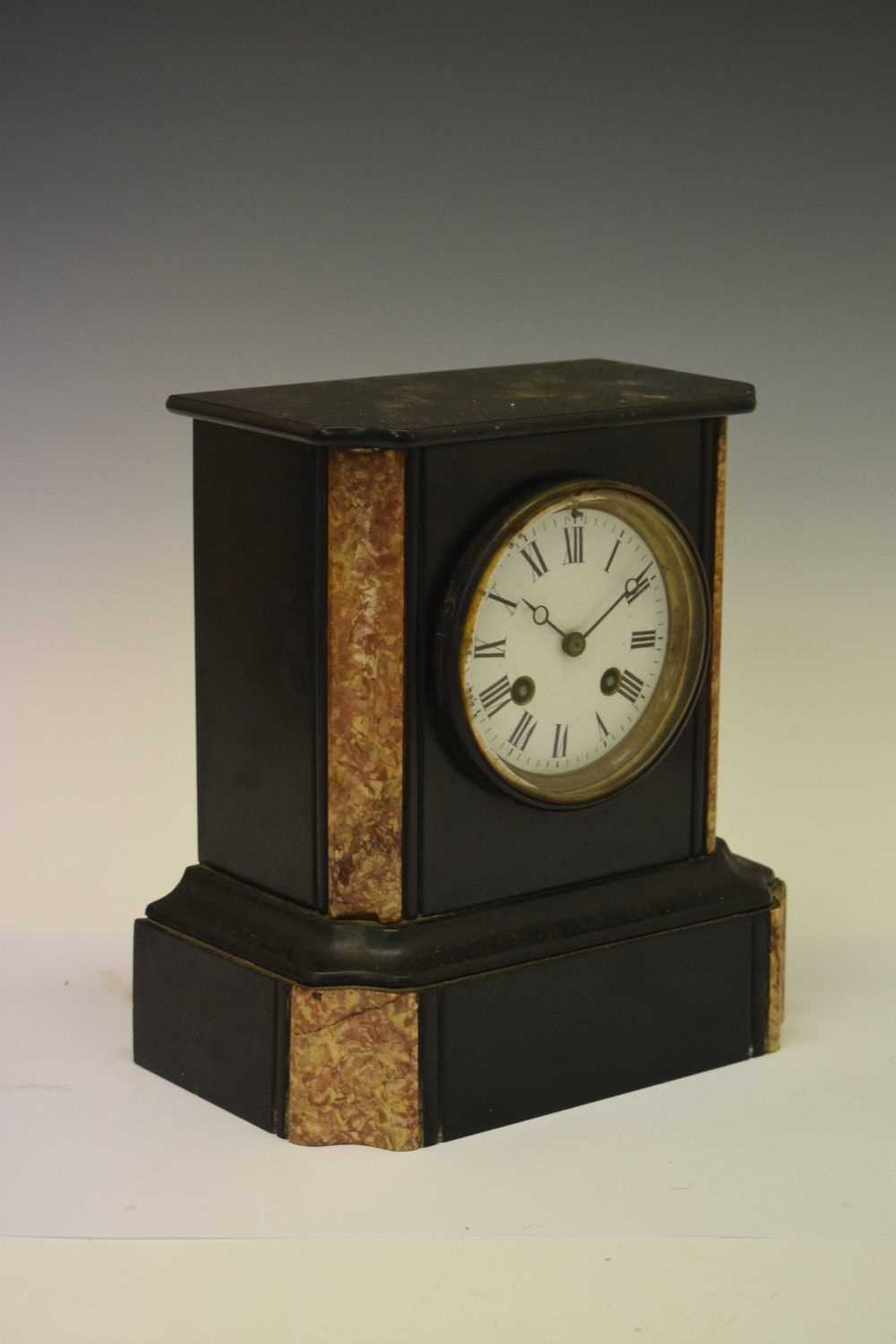 Three late 19th Century French black slate mantel clocks - Image 2 of 10