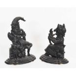 Pair of cast iron Punch and Judy door stops