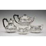Early 20th Century four-piece silver tea set