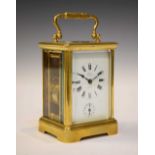 French brass cased carriage clock with alarm