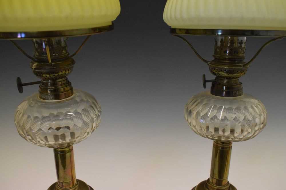 Pair of brass oil lamps - Image 4 of 11