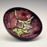 Walter Moorcroft 'Anemone' footed bowl