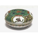 Chinese Famille Verte circular box and cover