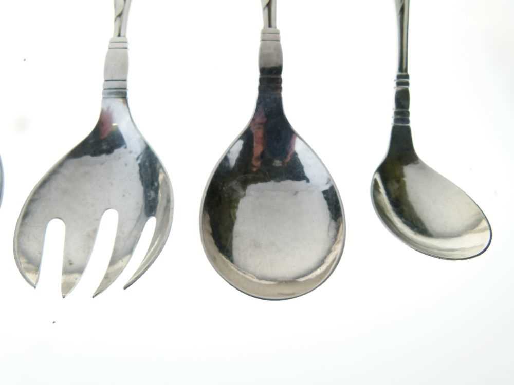 Georg Jensen 'leaf & berry' handled silver pickle fork - Image 5 of 10
