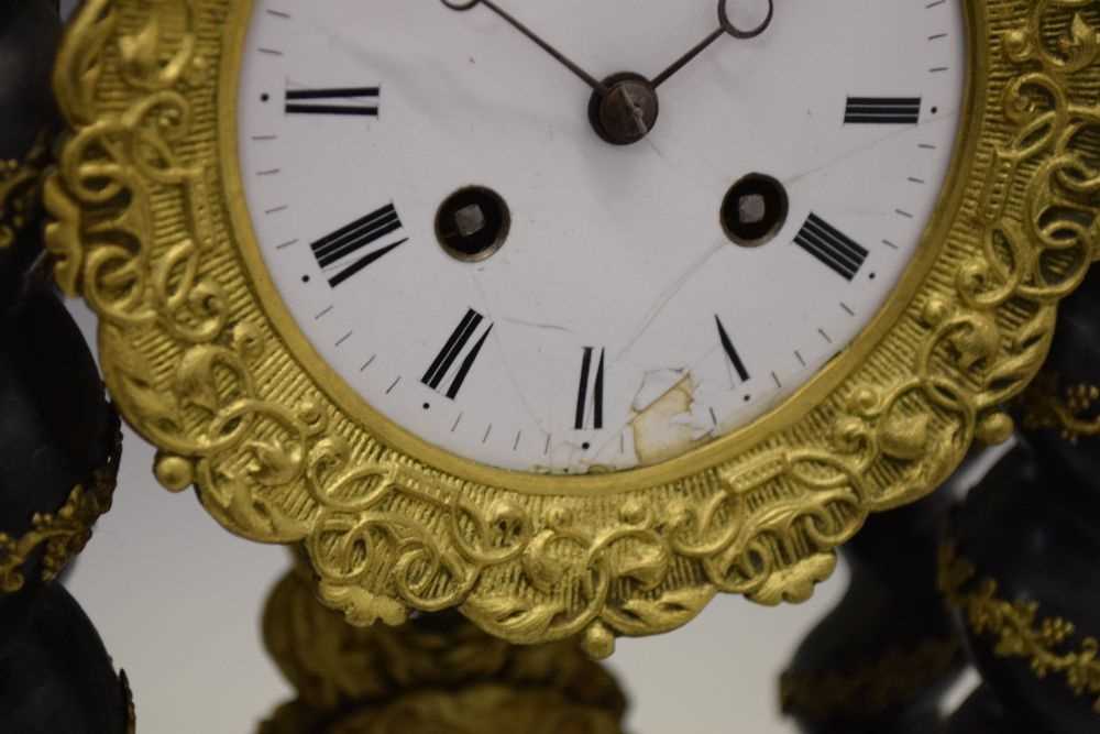 19th Century French red tortoiseshell portico clock - Image 4 of 10