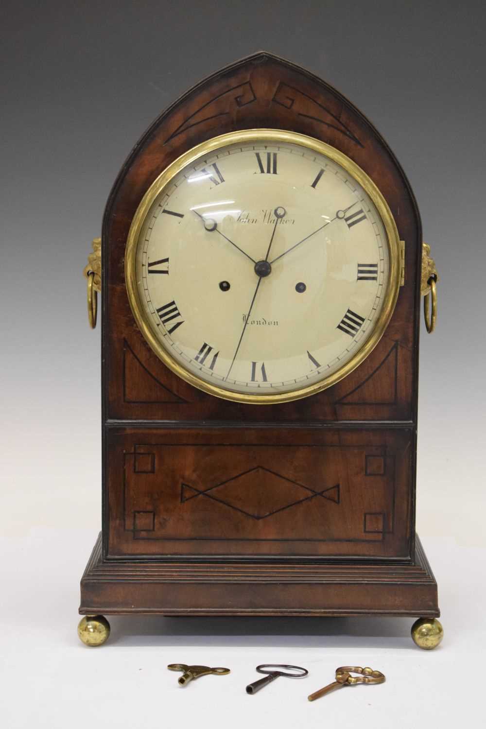 Bracket clock, John Walker, London - Image 7 of 7