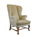 George III style wing back armchair