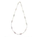 18ct gold and cultured pearl chain