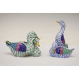 Herend, Hungary - Two porcelain pairs of ducks