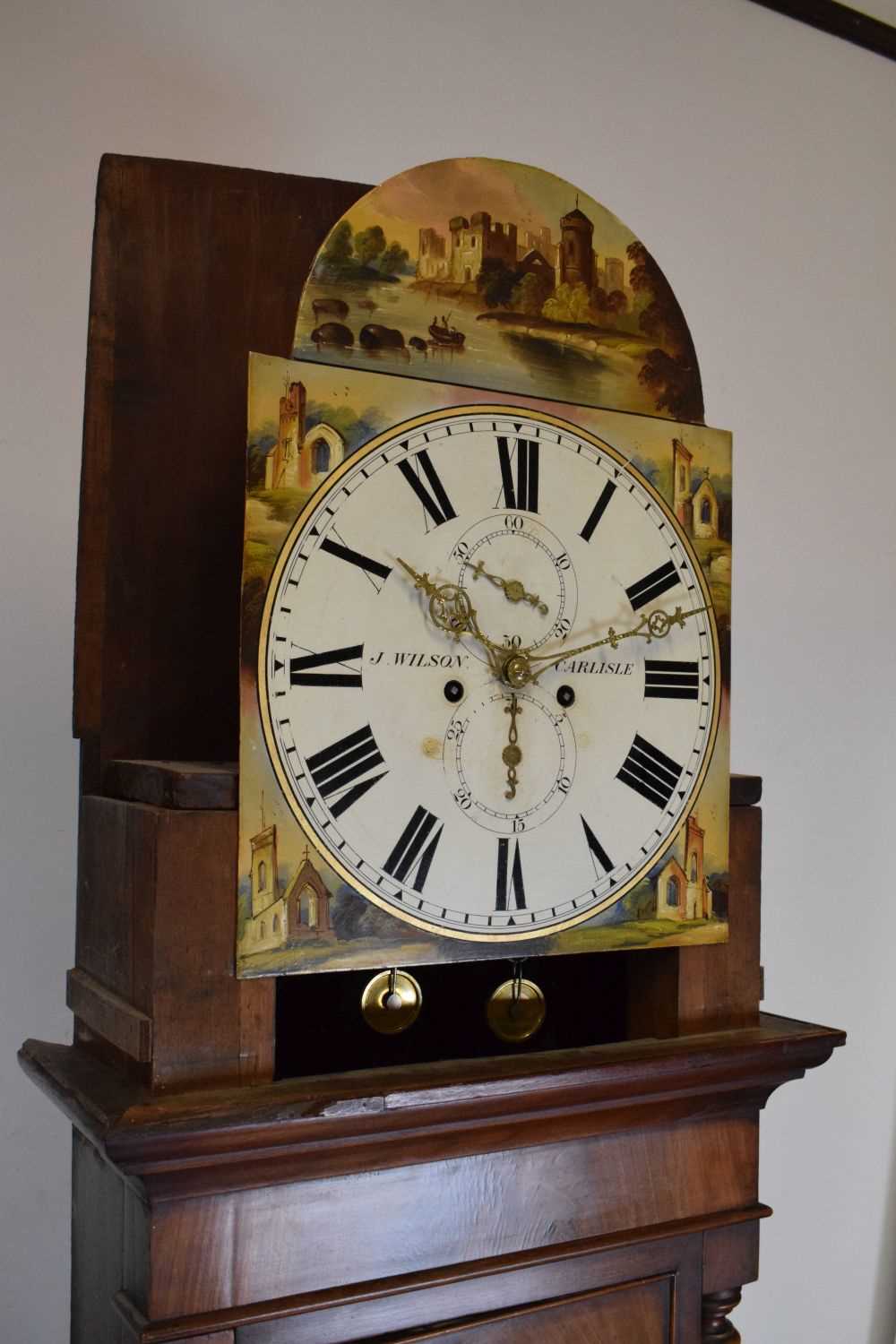 Second quarter 19th Century mahogany-cased 8-day painted dial longcase clock - Wilson, Carlisle - Image 12 of 14