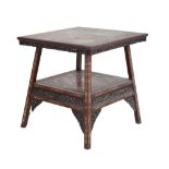 Chinese bone and hardwood occasional table