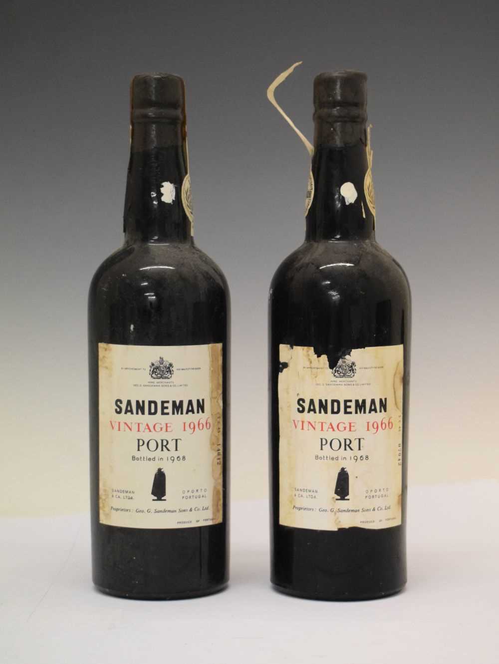 Two bottles of Sandeman Vintage Port, 1966