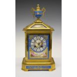 Mid 19th Century French Sevres-style porcelain mounted mantel clock