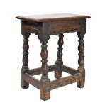 17th Century oak joined stool