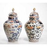 Pair of Imari lidded vases