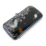 Late Victorian inlaid tortoiseshell spectacles case