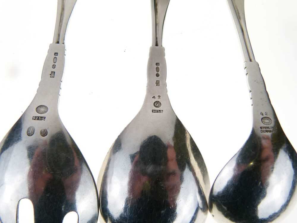 Georg Jensen 'leaf & berry' handled silver pickle fork - Image 7 of 10