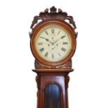 Victorian Scottish mahogany-cased 8-day painted dial longcase clock