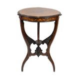 Late 19th Century rosewood and inlaid occasional table