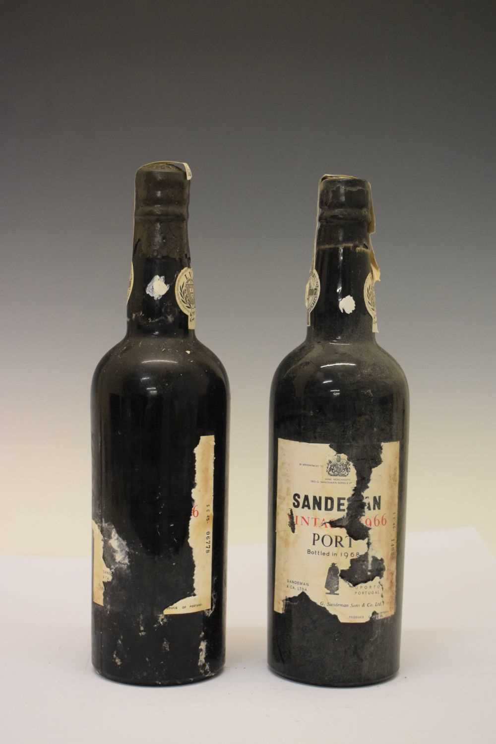 Two bottles of Sandeman Vintage Port, 1966 - Image 6 of 8