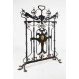 Arts & Crafts wrought iron fire screen