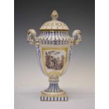 Sevres style porcelain vase and cover