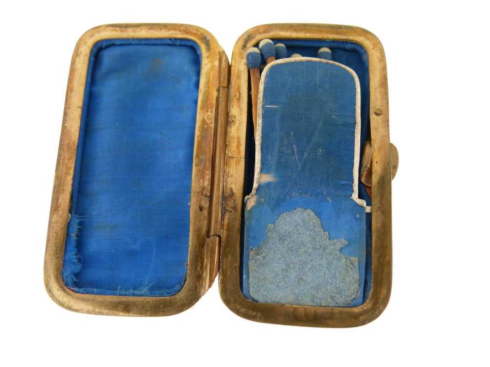 19th Century tortoiseshell and piquework snuff box and match case - Image 7 of 8