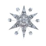 Late Victorian diamond starburst brooch