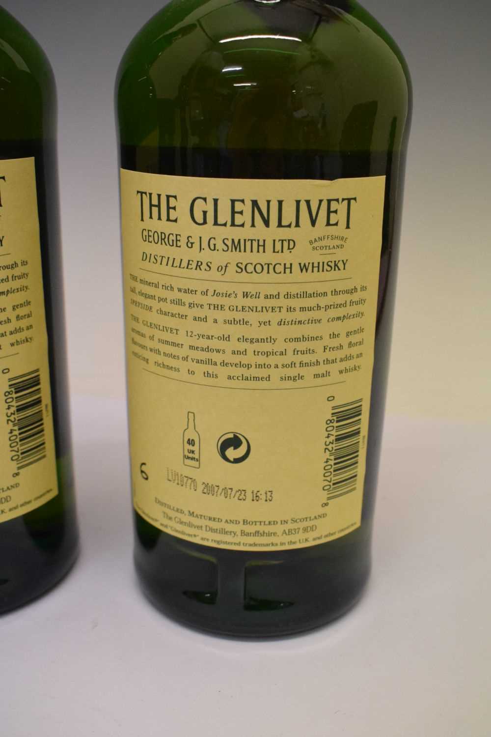 Two 1 litre bottles of The Glenlivet 12 year Speyside Single Malt Scotch Whisky - Image 3 of 5