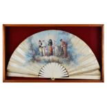 Late 19th or early 20th Century silk decorated fan