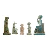 Five small Egyptian figures