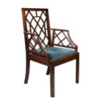 Mahogany cockpen-style armchair