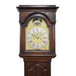Early George III oak-cased 8-day brass dial longcase clock, James Gibb, Stockton