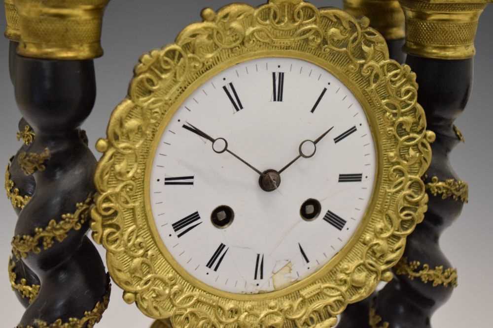 19th Century French red tortoiseshell portico clock - Image 3 of 10