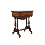 Victorian rosewood and ebonised work table