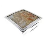 Late George III silver and mother of pearl snuff box