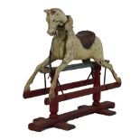 Early 20th Century carved painted wooden rocking horse