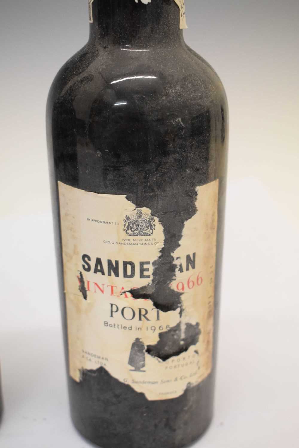 Two bottles of Sandeman Vintage Port, 1966 - Image 2 of 8