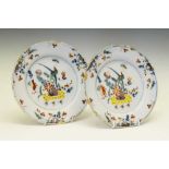 Pair of English Delft plates