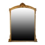Victorian gilt gesso overmantel mirror,
