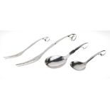 Georg Jensen two pickle forks and two spoons
