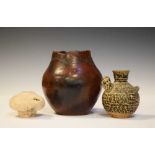 Sotho pot, chicken head pot, terracotta vessel