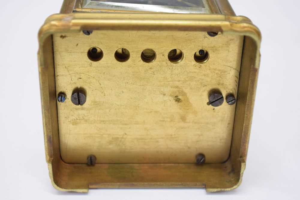 Late 19th Century French brass cased repeater carriage clock - Image 9 of 10