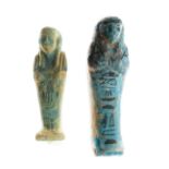 Two faience shabtis